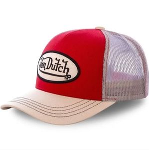 Von Dutch red and beige trucker hat